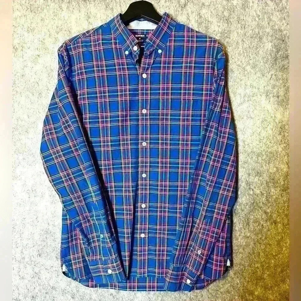 Bonobos Men’s Plaid Standard Fit Button Down - Medium